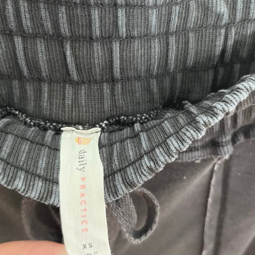 Daily Practice Anthropologie Wide Leg Lounge Pants Charcoal Drawstring XS - Picture 7 of 10